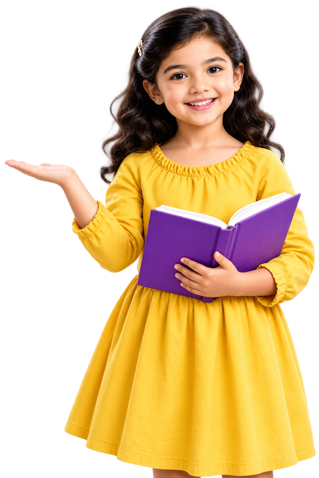 Young student holding an open book